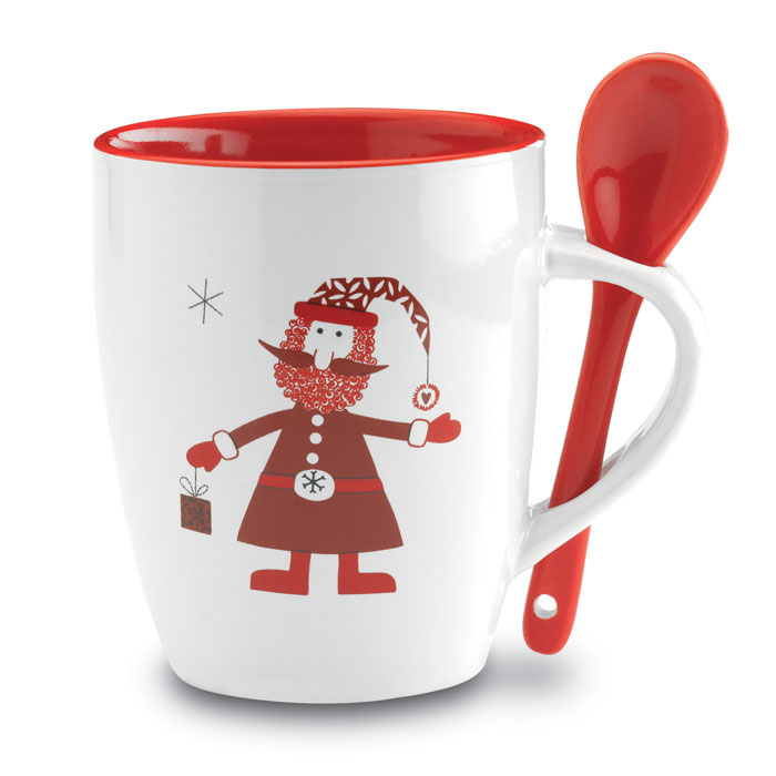 Cană cu linguriță 250 ml CLAUS Multicolor