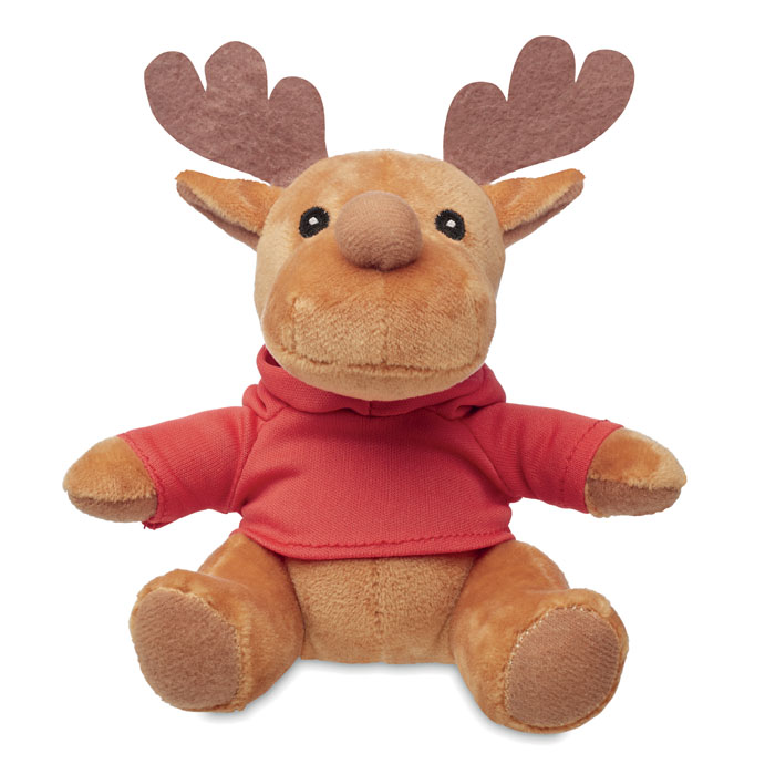 Ren de pluș cu glugă RUDOLPH Roșu