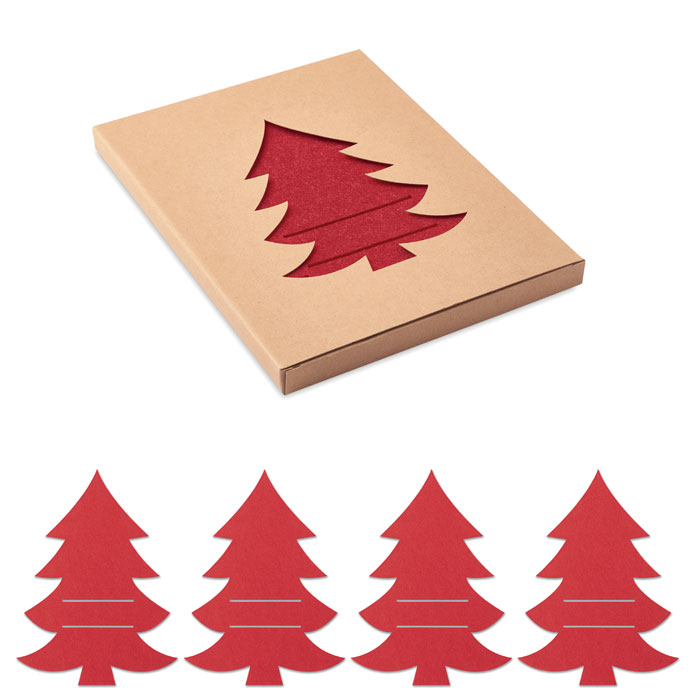 Suport tacâmuri pâslă RPET TREESGUARD Roșu