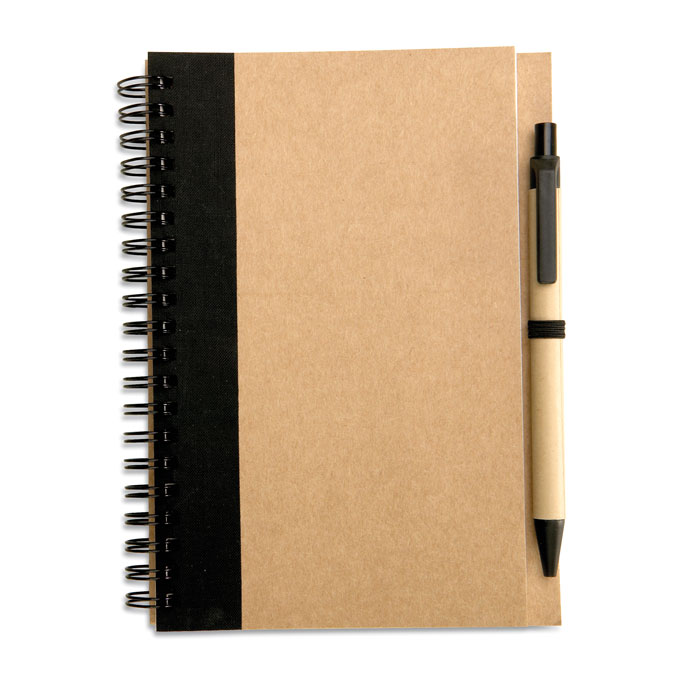 Bloc notes reciclat și pix SONORA PLUS