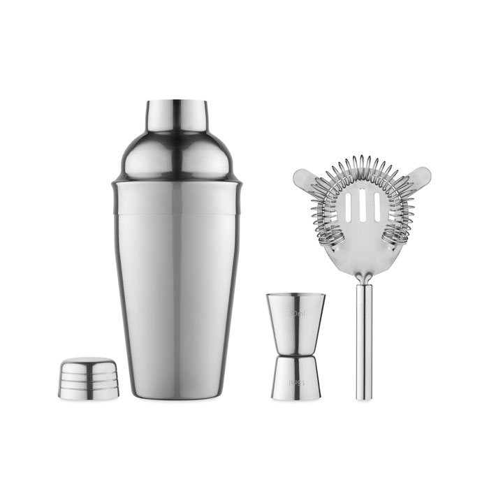 Set coctail cu shaker FIZZ Argint Strălucitor