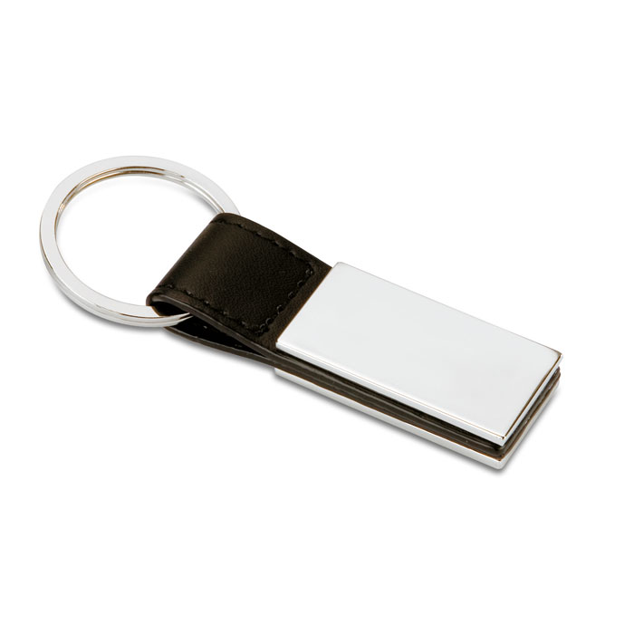 Breloc PU cu pătrat metalic RECTANGLO