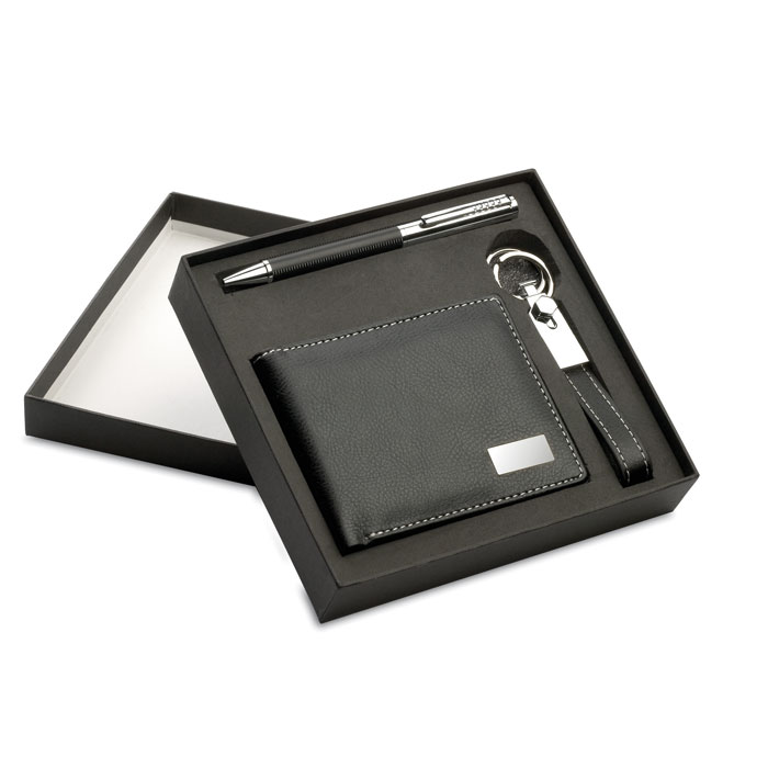 Set cadou:pix+breloc+portmoneu ELEGANCI