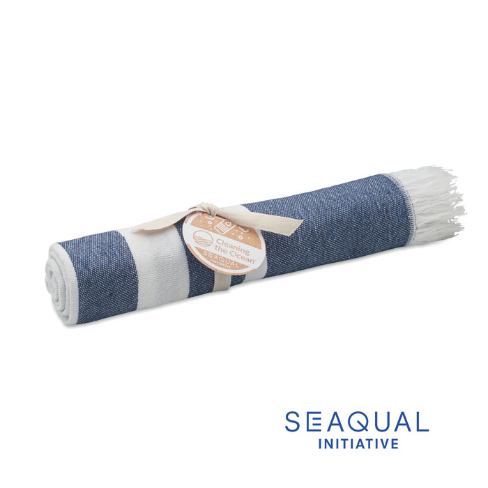 Prosop hammam SEAQUAL® 100x170 WAVE Albastru
