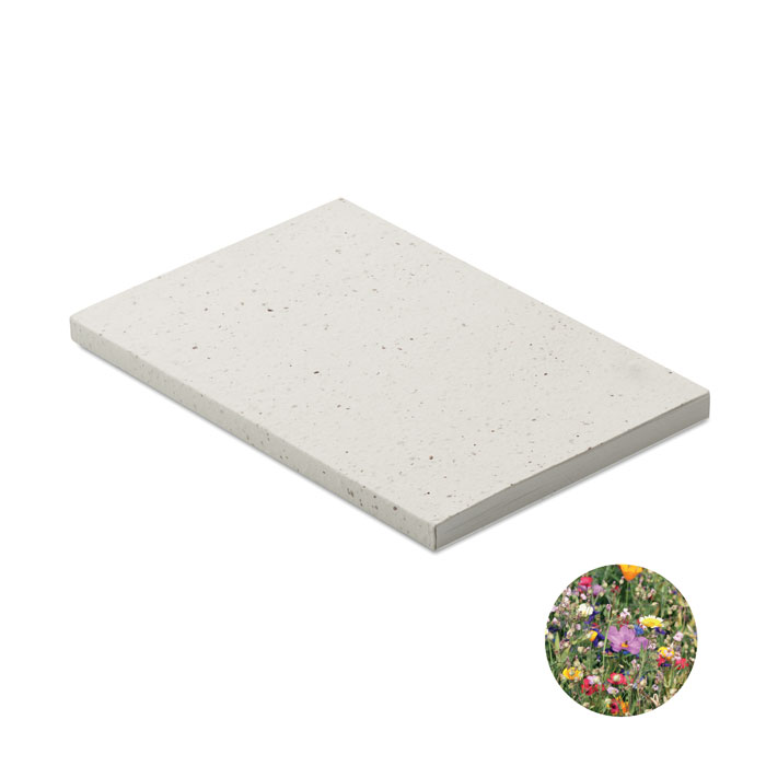 Notebook A5 cu copertă din hârt SEED BOOK Alb