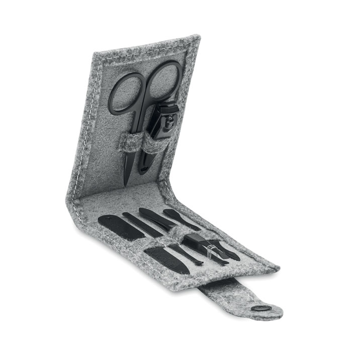 Set manichiură 6 piese, pâslă R NAILKIT FELT Gri