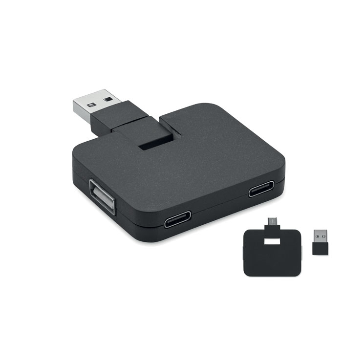 Hub USB 4 porturi + cablu 20 cm SQUARE-C