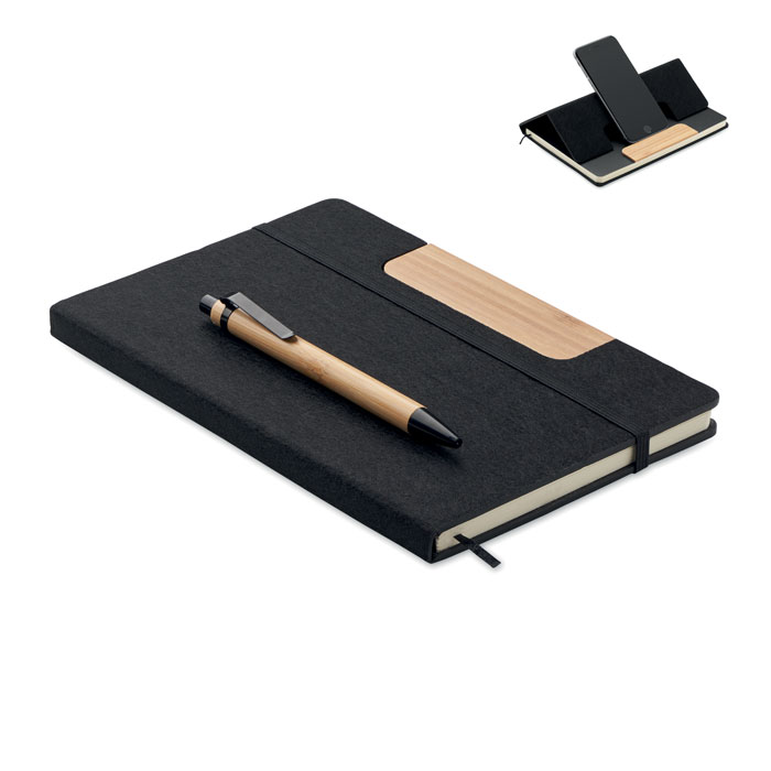 Set de notebook-uri A5 RPET NOTEMIX Negru
