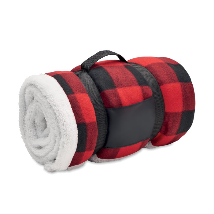 Pătură sherpa fleece RPET SHERMATT Roșu