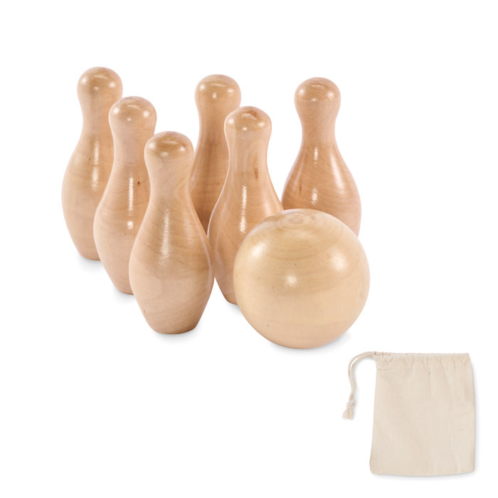 Mini set de bowling din lemn de BOLITO Lemn