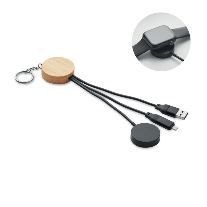 Breloc cu cablu 4 în 1 60W BULE Negru