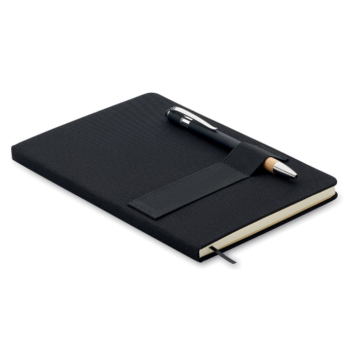 Notebook A5 RPET cu pix NOTA Negru
