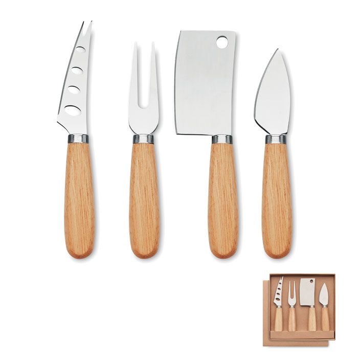 Set de 4 cuțite de brânză CAMEMBERT Lemn