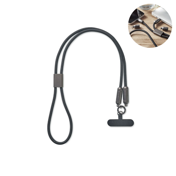 60W Lanyard suport pentru telef SHAKA Negru
