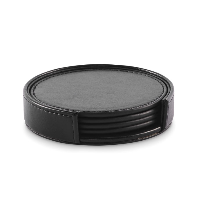 Set 4 suporturi de pahare PU POSA SET Negru