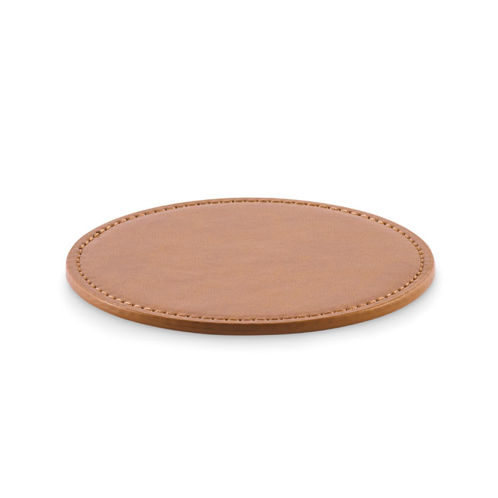 Coaster rotund în PU POSA Maro