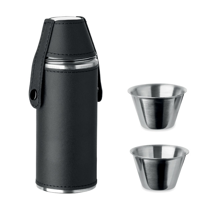 Butelcă cu pahare de shot COCOON Negru