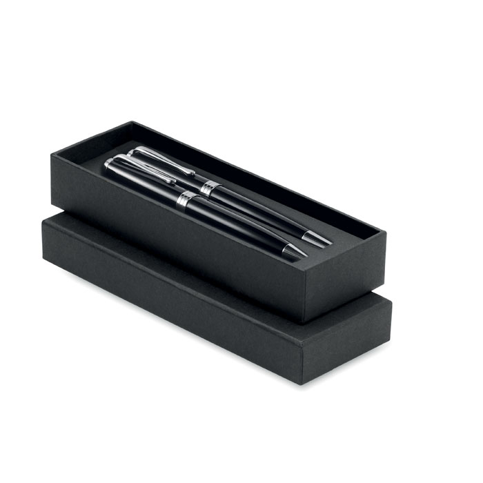 Set stilou cu bilă și roller LYON SET Negru