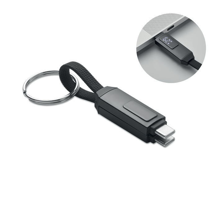 Breloc cablu de încărcare 60W KEYSTO Negru