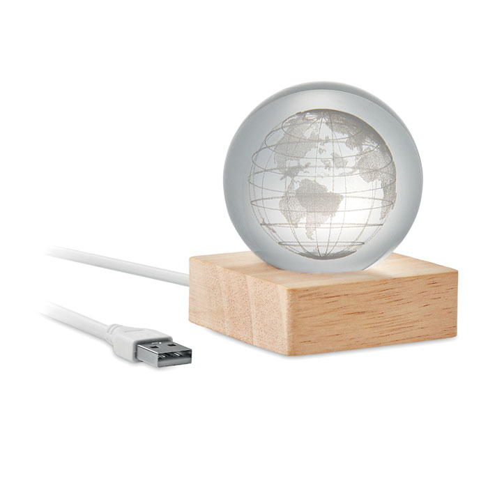 Glob de sticlă LED GLOBE LIGHT Lemn