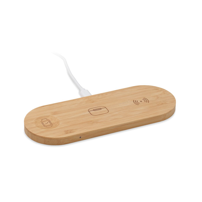 Încărcător wireless 3 în 1 15W RECPAD Lemn