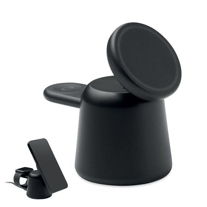 Încărcător wireless 3 în 1 15W SIMPA Negru