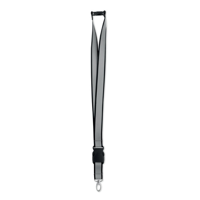 Lanyard RPET reflectorizant TOSEE Negru