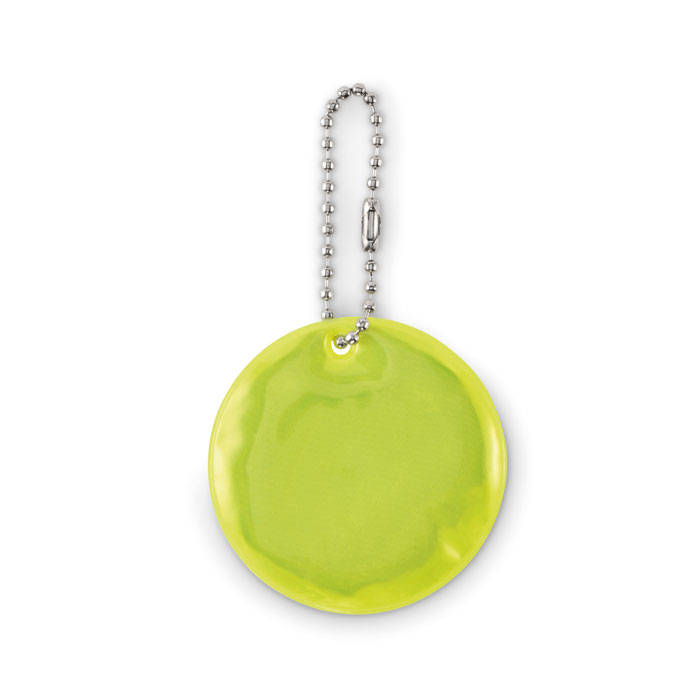Breloc rotund reflectorizant GRIN Galben Neon