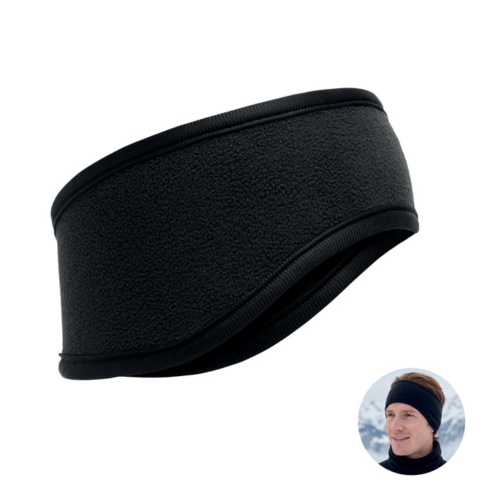 Bentiță din fleece WAVES Negru