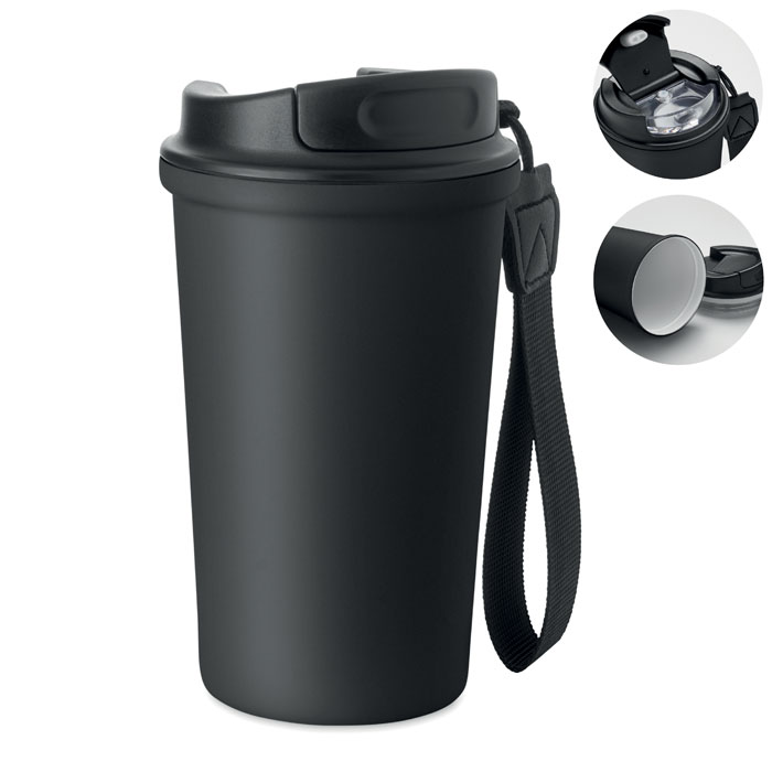 Pahar din oțel reciclat 400ml NAKANO Negru