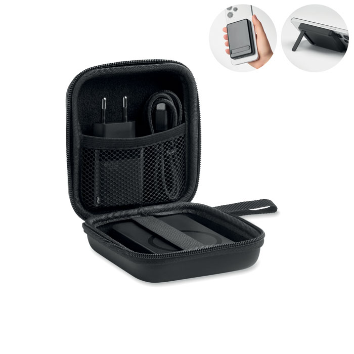 Set powerbank magnetic 5000mAh ATLAS Negru