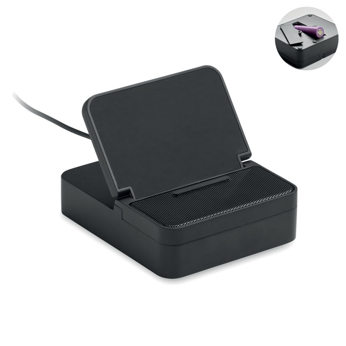 Boxă&încărcător wireless 15W CHARGEBEAT Negru