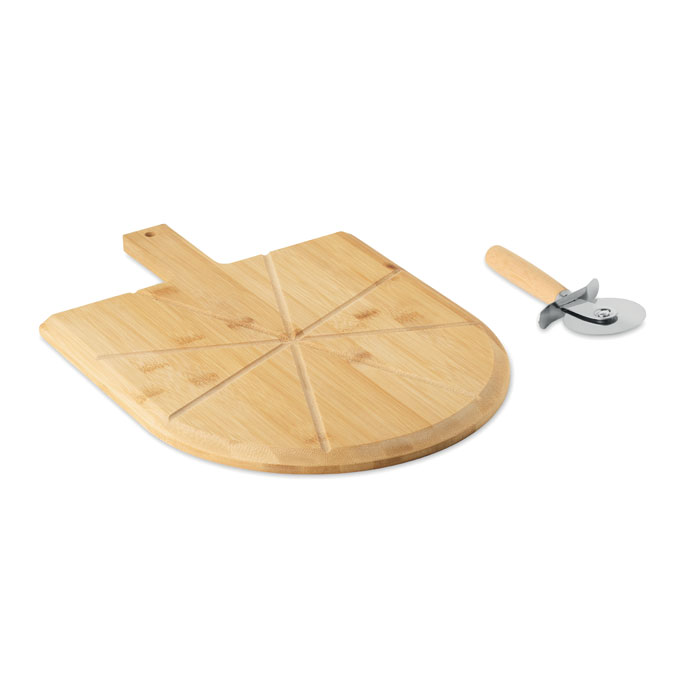 Tavă și cuțit pt pizza bambus NAPOLITANA Lemn