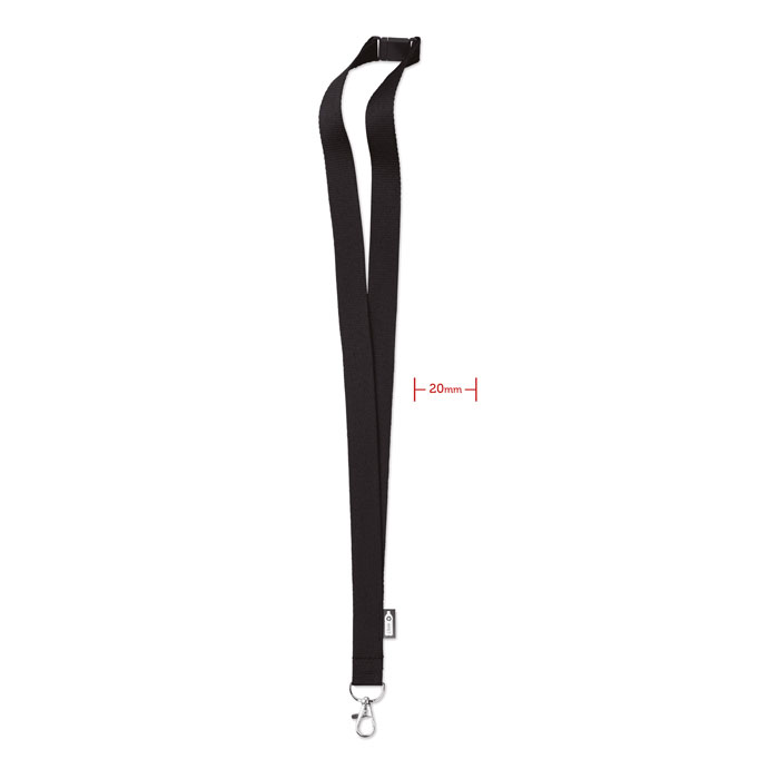 Lanyard din RPET cu carabină LANY RPET Negru