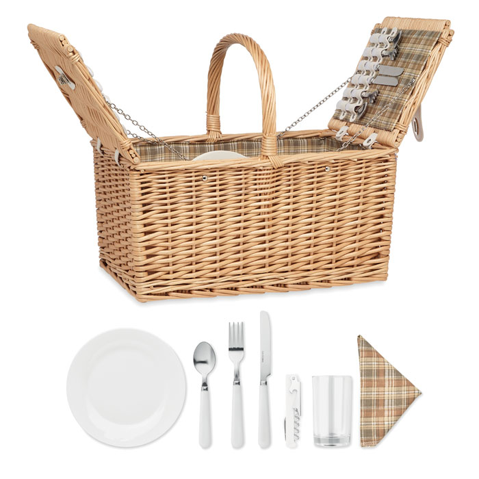 Coș picnic răchită 4 persoane MIMBRE PLUS Lemn