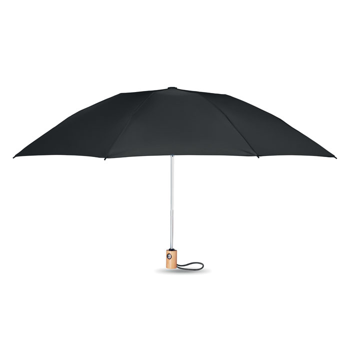 Umbrelă 190T RPET 23 inch LEEDS Negru