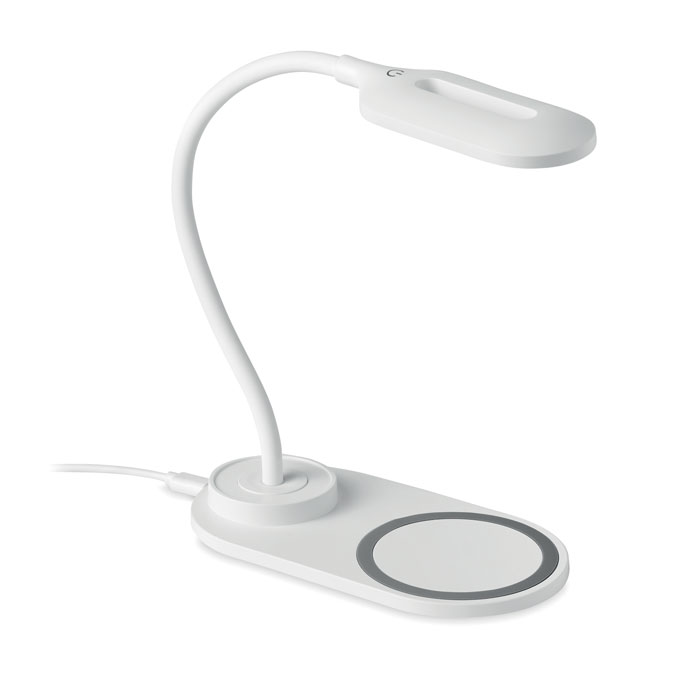 Lampă de birou și încărcător SATURN Alb
