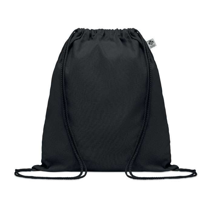 Rucsac cu cordon din bumbac YUKI COLOUR Negru