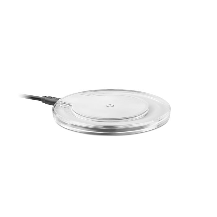 Încărcător rotund wireless UVE CHARGING + Alb
