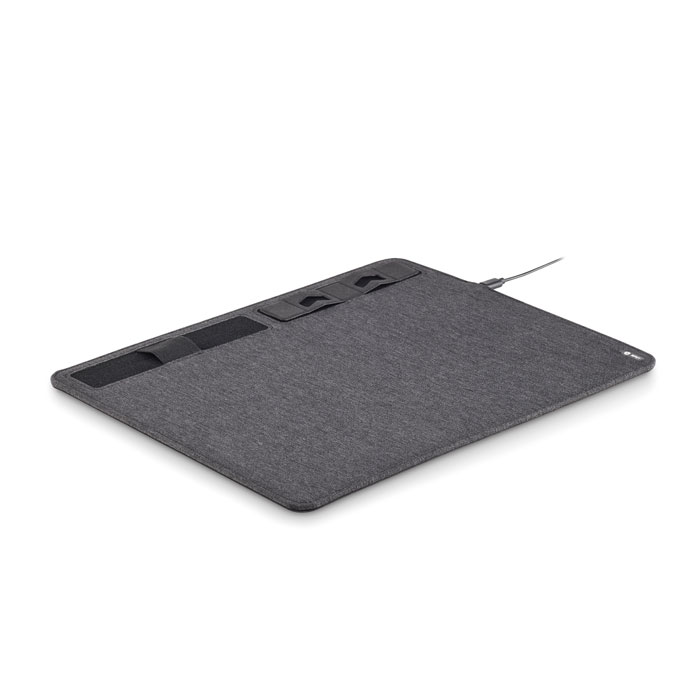 RPET mouse pad cu încărcător 15W SUPERPAD Gri Piatră
