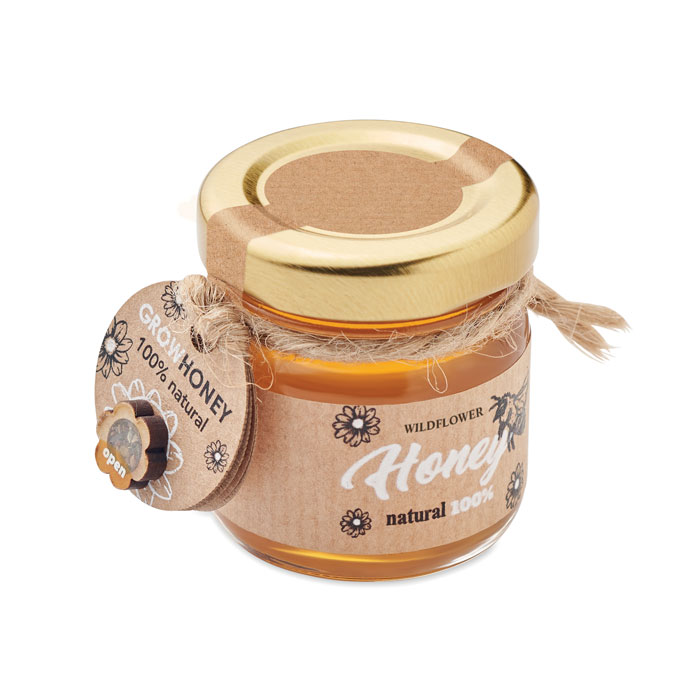 Borcan de miere din flori 50gr BUMLE Lemn