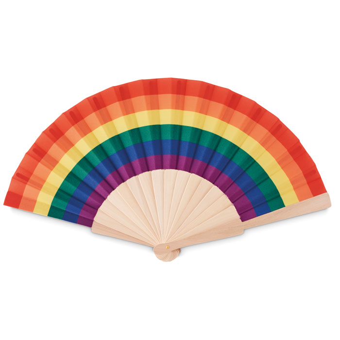 Evantai curcubeu din lemn BOWFAN Multicolor