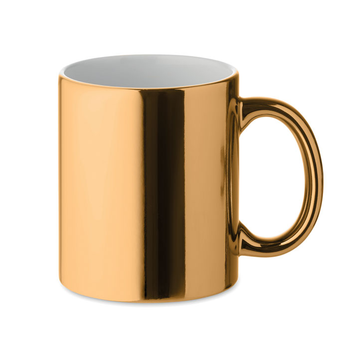 Cană metalică din ceramică HOLLY Auriu