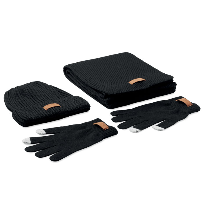 Set de iarnă RPET din 3 piese DENALI Negru