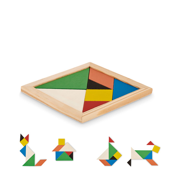 Puzzle Tangram în lemn Lemn