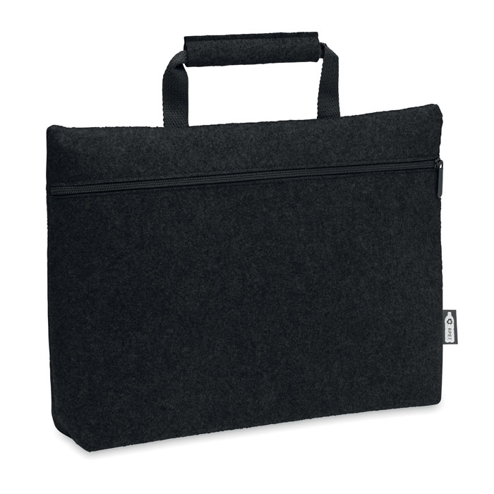 Geantă laptop cu fermoar, RPET TAPLA Negru