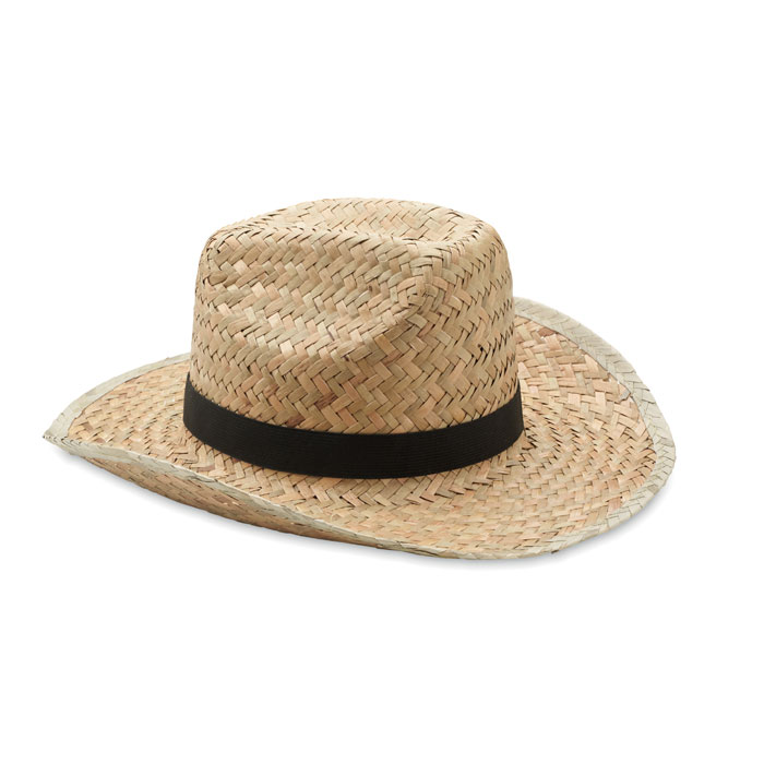 Pălărie cowboy, paie naturale TEXAS Negru