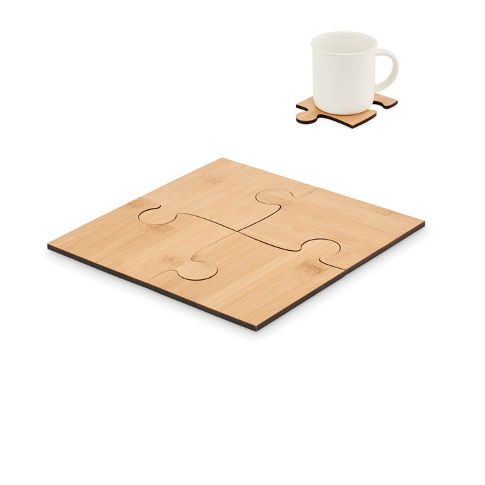 Set puzzle 4 biscuiti pahare LEPY Lemn