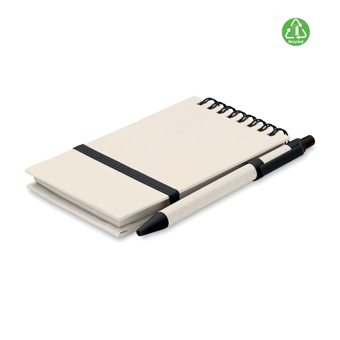 Notes A6 din carton reciclat MITO SET Negru