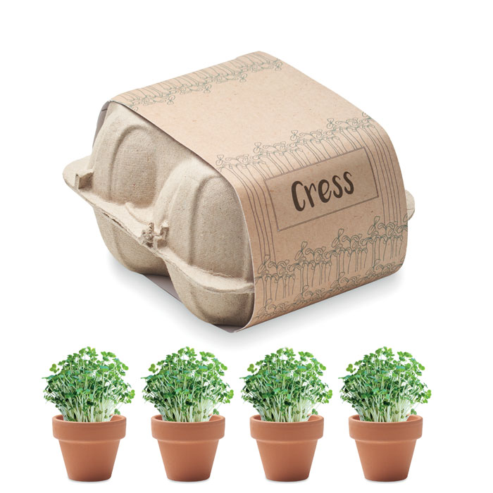 Semințe in carton de ouă CRESS Bej